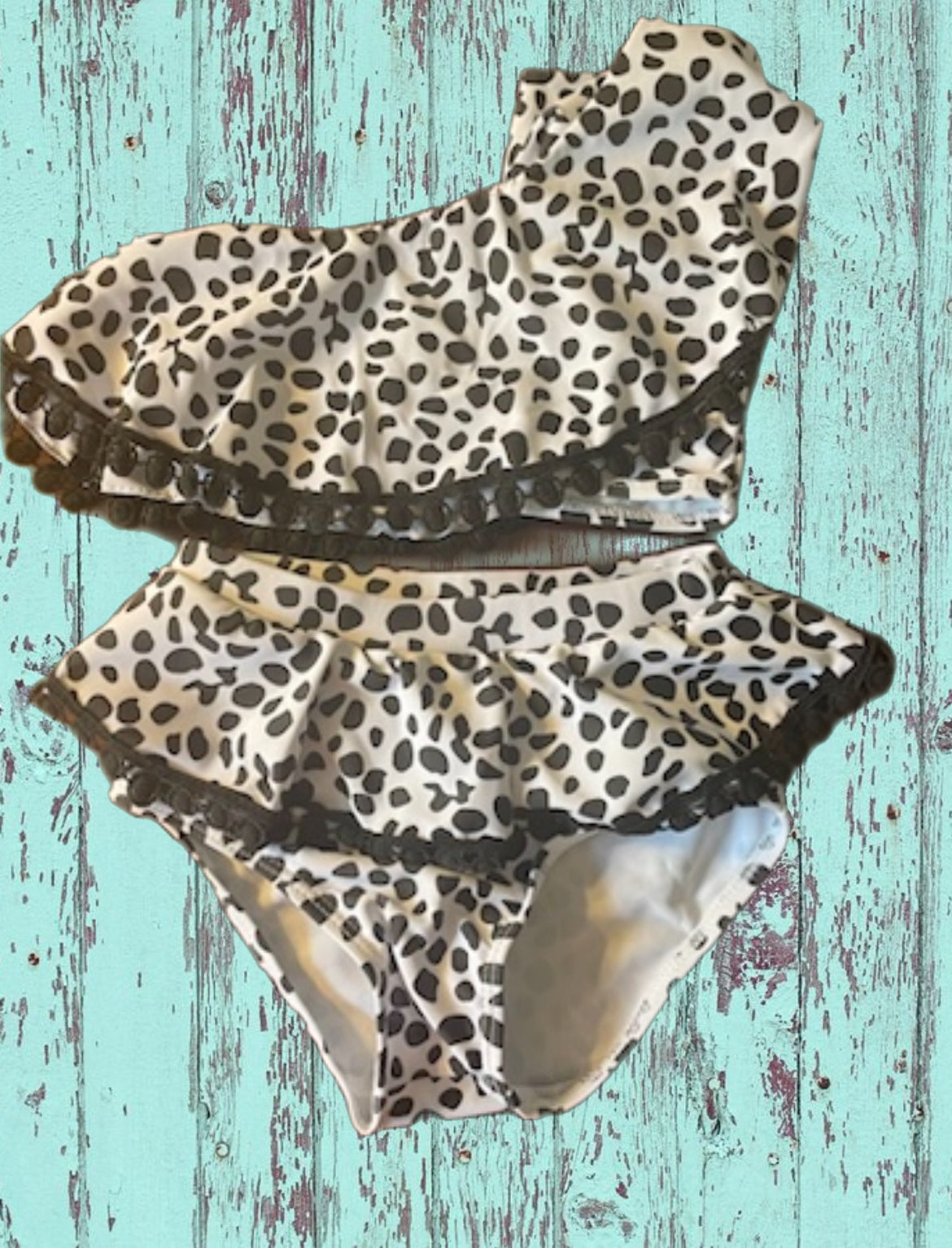 White with Black Polk-a-dot Bikini